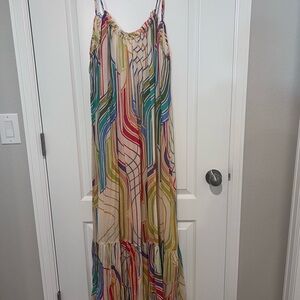Anthropologie Colorful Geometric Maxi Dress